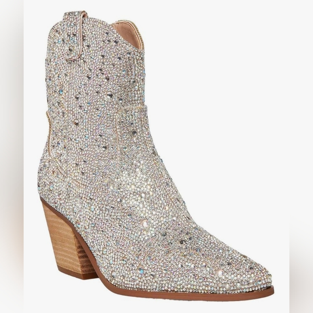 Betsey Johnson Women's Diva Cowboy WesWomen's Rhinestone Embellished Ankle Boots
